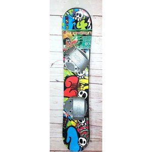 Freeride 110cm Fiberglass High Gloss Graffiti Graphics Snowboard Up To 95 LB